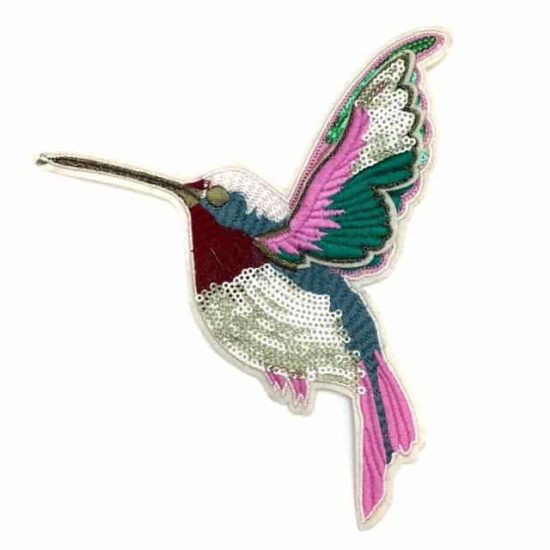 Hummingbird Embroidered Applique (Iron-On)
