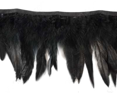 Solid Hackle Feather Trim (Black or White)