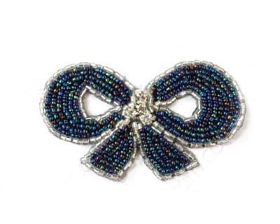 Small Beaded Bow/Rhinestone