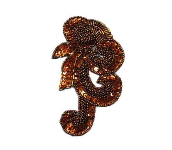 Beaded Sequin Swirl Applique