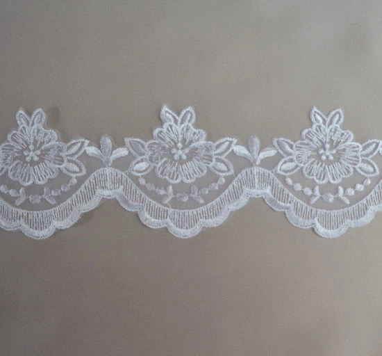 Fortuna Organza Scallop Border Lace Trim