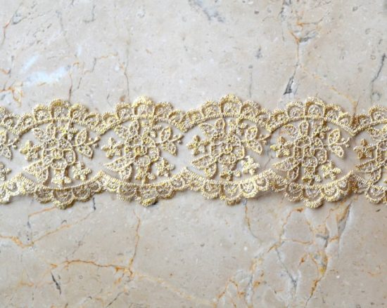 2.75" Double-Sided Gold Metallic Lace