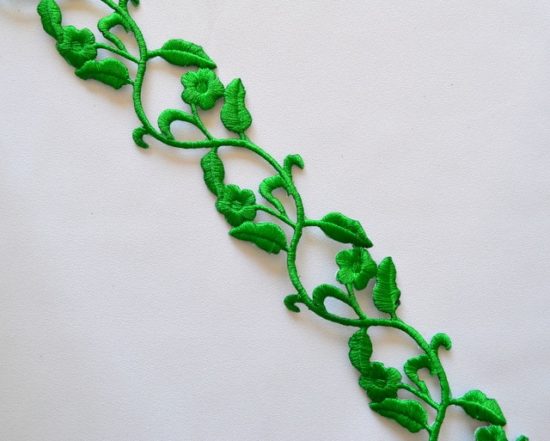 Leaf Floral Vine Embroidered Trim