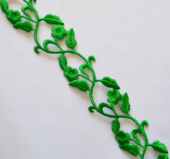 Leaf Floral Vine Embroidered Trim