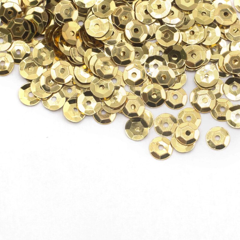 SEQUINS-6MM-GOLD 6mm Cup Sequins Loose (Choose Your Color)