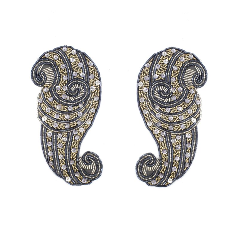 BA885-SILVER HEMATITE Matching Vintage Caracol (Single or Pair)