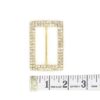 RBU53-GOLD-2 Rectangle Rhinestone Buckle Slider