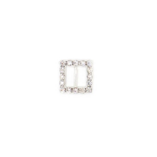 5/8" Inch Square Mini Rhinestone Buckle Sliders (Set of 8)