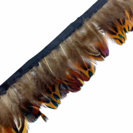 Pointed Ringneck Feather Fringe - Natural
