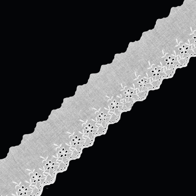 Cotton Floral Eyelet Border Lace
