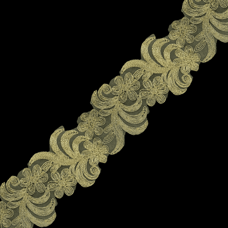 Gardenia Gold Metallic Lace