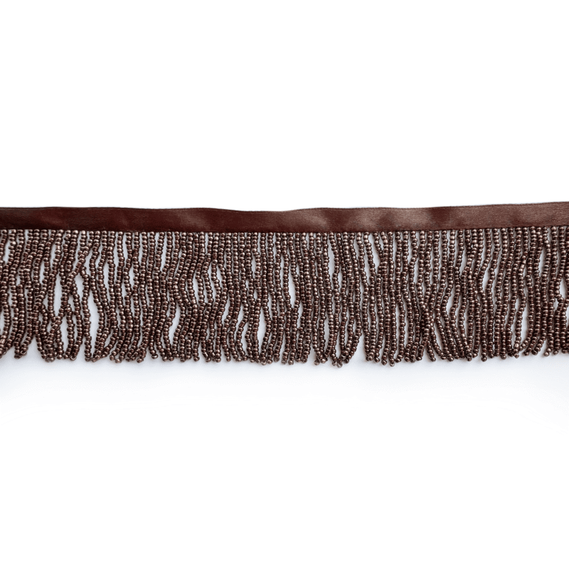IMG_1432 2" Brown Straight Beaded Fringe Trim