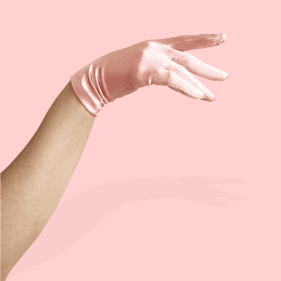 Short Satin Gloves, Cocktail Party Gloves, ShineTrim, New Jersey
