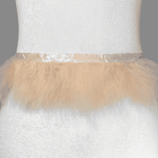 Fluffy marabou feather trim sold by the yard at Shinetrim, New Jersey's premier trim store, perfect for costumes, evening wear, and millinery projects.