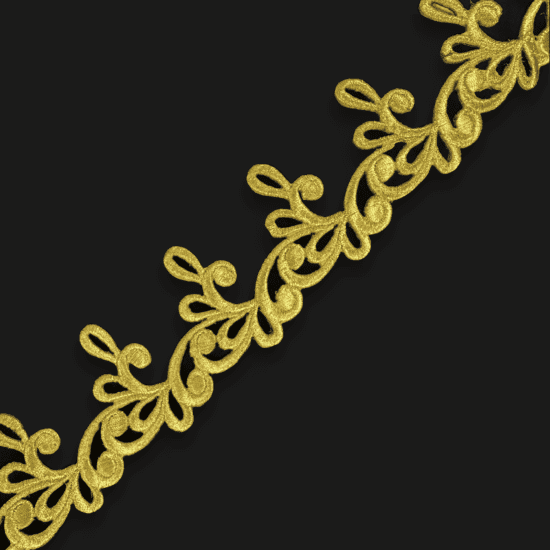 Metallic Leaf Embroidered Trim – 2.25” Wide