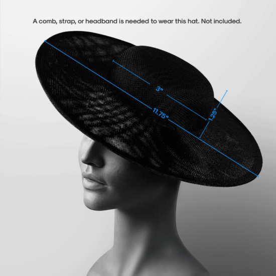Small Buckram Boater Fascinator Hat Base – 11.75”