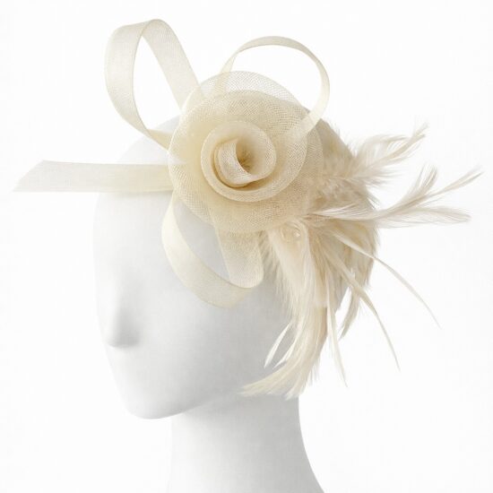 cream-fascinator-hat-womens-tea-party-hat-classic-headpiece Alice Mini Fascinator