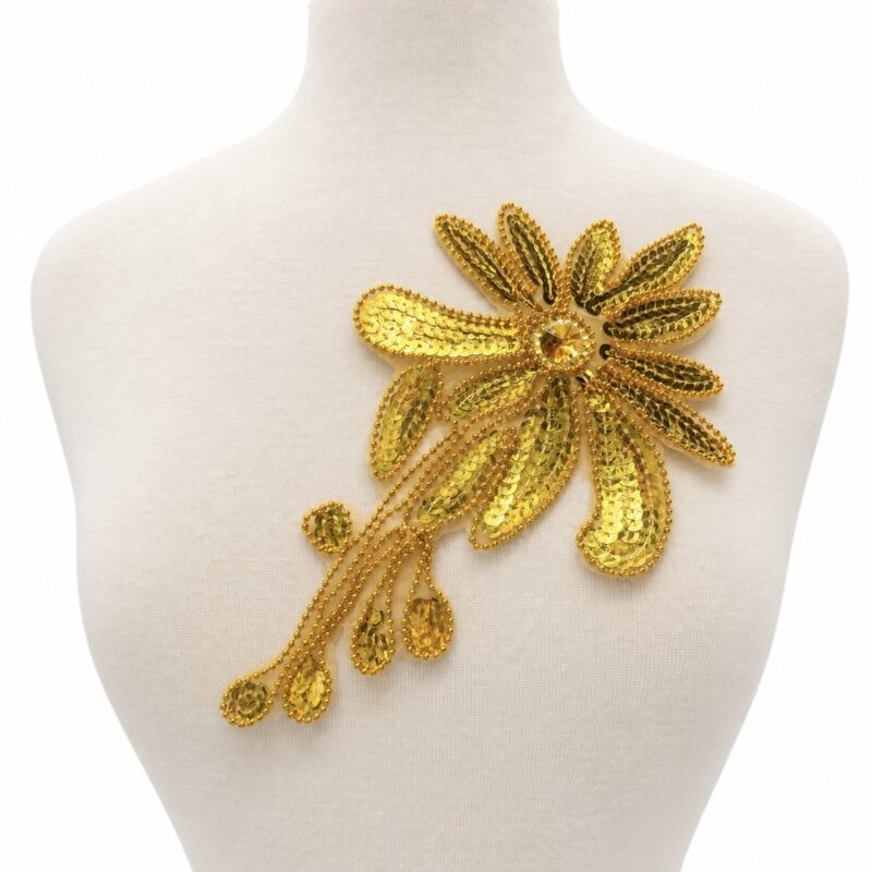 Sequin Bead Flower Stem Gold Sequin Bead Flower Stem