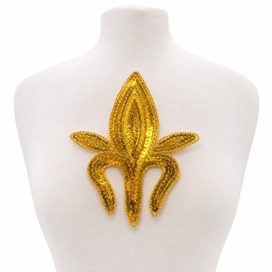 Gold Sequin Bead Orchid Flower