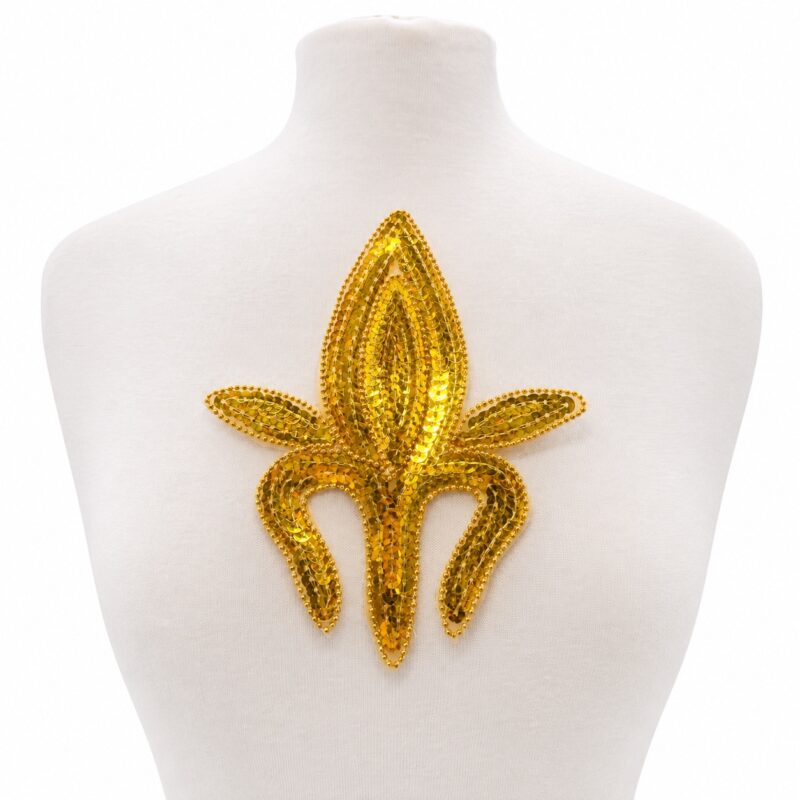 Sequin Bead Orchid Gold Sequin Bead Orchid Flower
